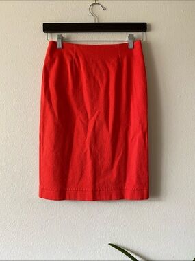 SOCAPRI Women's Coral Red Pencil Skirt